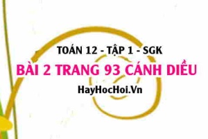 Bài 2 trang 93 Toán 12 tập 1 Cánh Diều